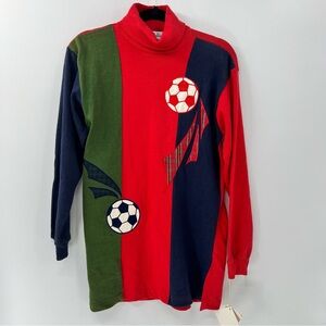 BellePointe at ease Vintage soccer tunic turtleneck sweater size Small NWT